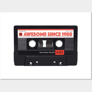 Classic Cassette Tape Mixtape - Awesome Since 1980 Birthday Gift Posters and Art